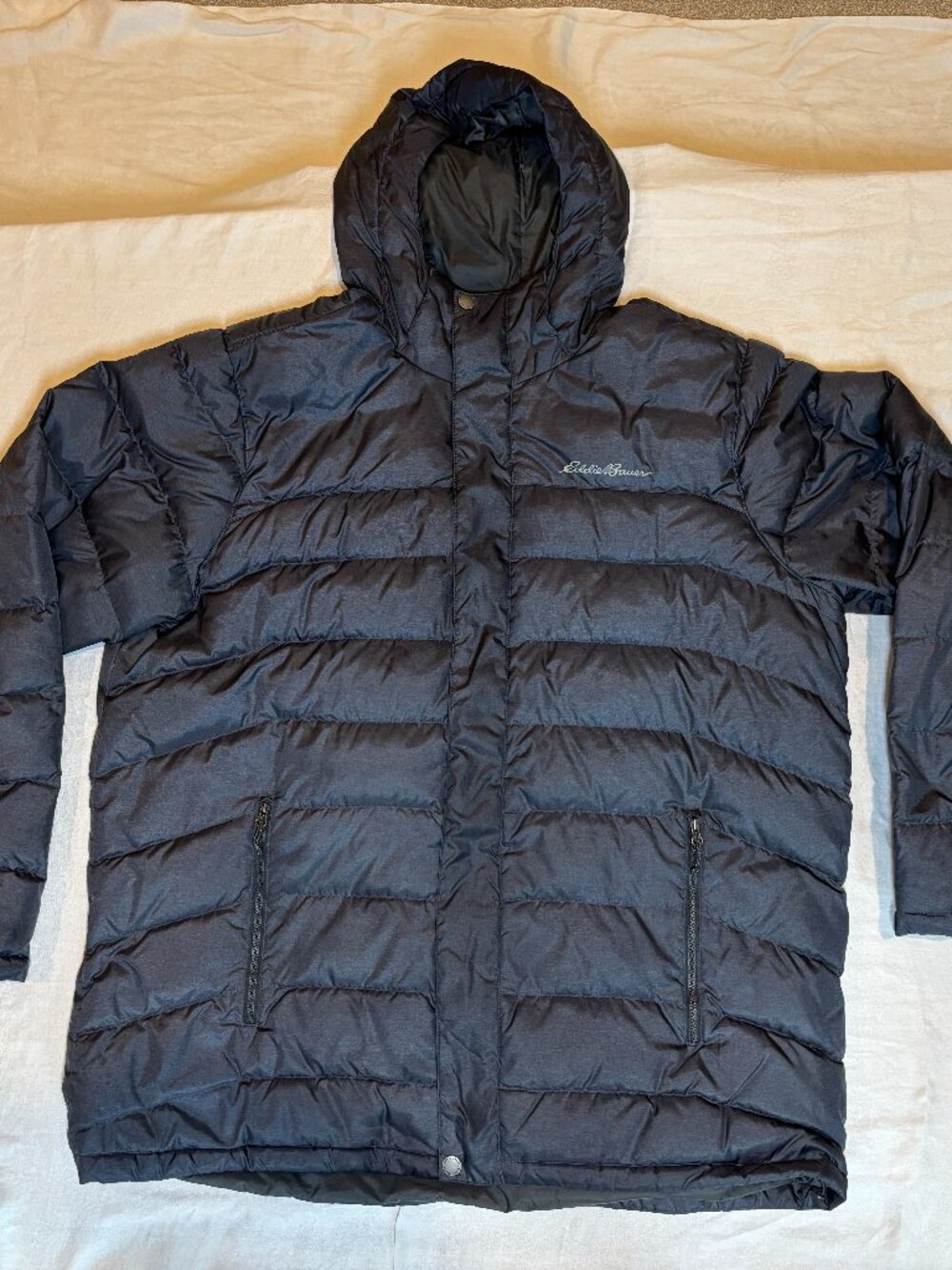 Eddie Bauer Gray Puffer Coat with Hood, Size 2XL